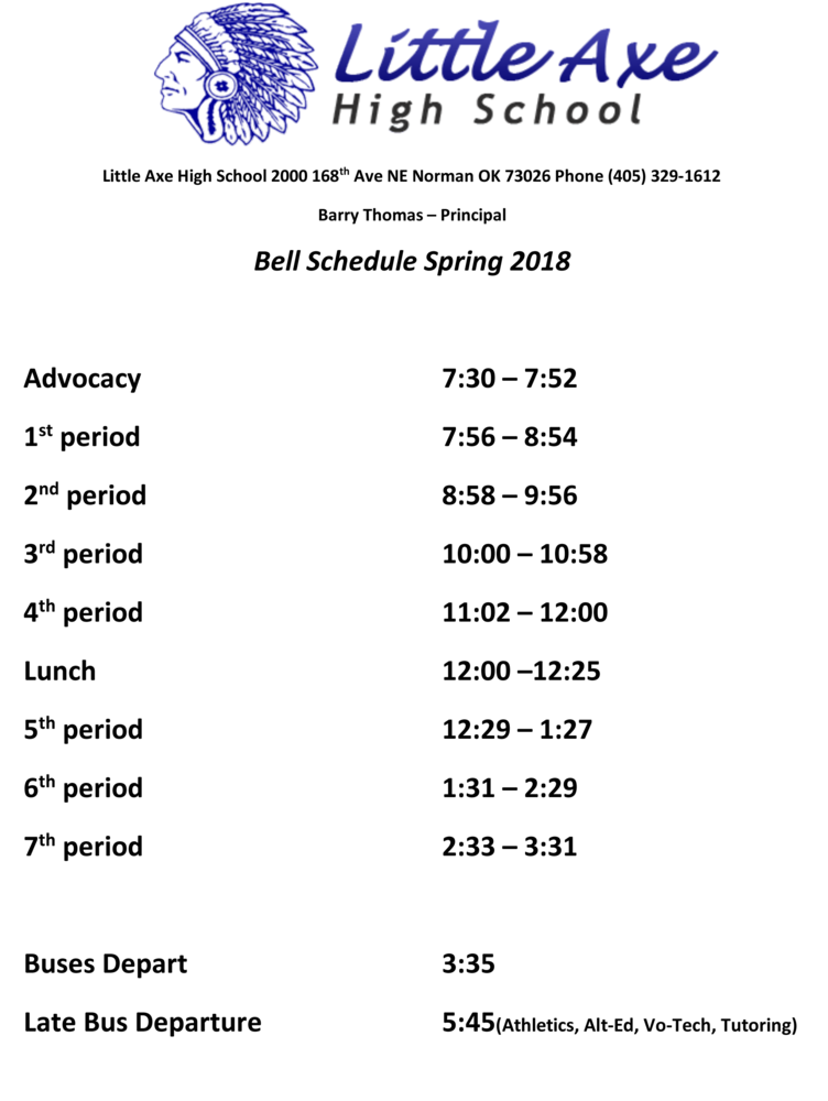 New bell schedule