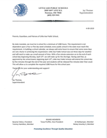 Extended school hours starting April 15th, 2019